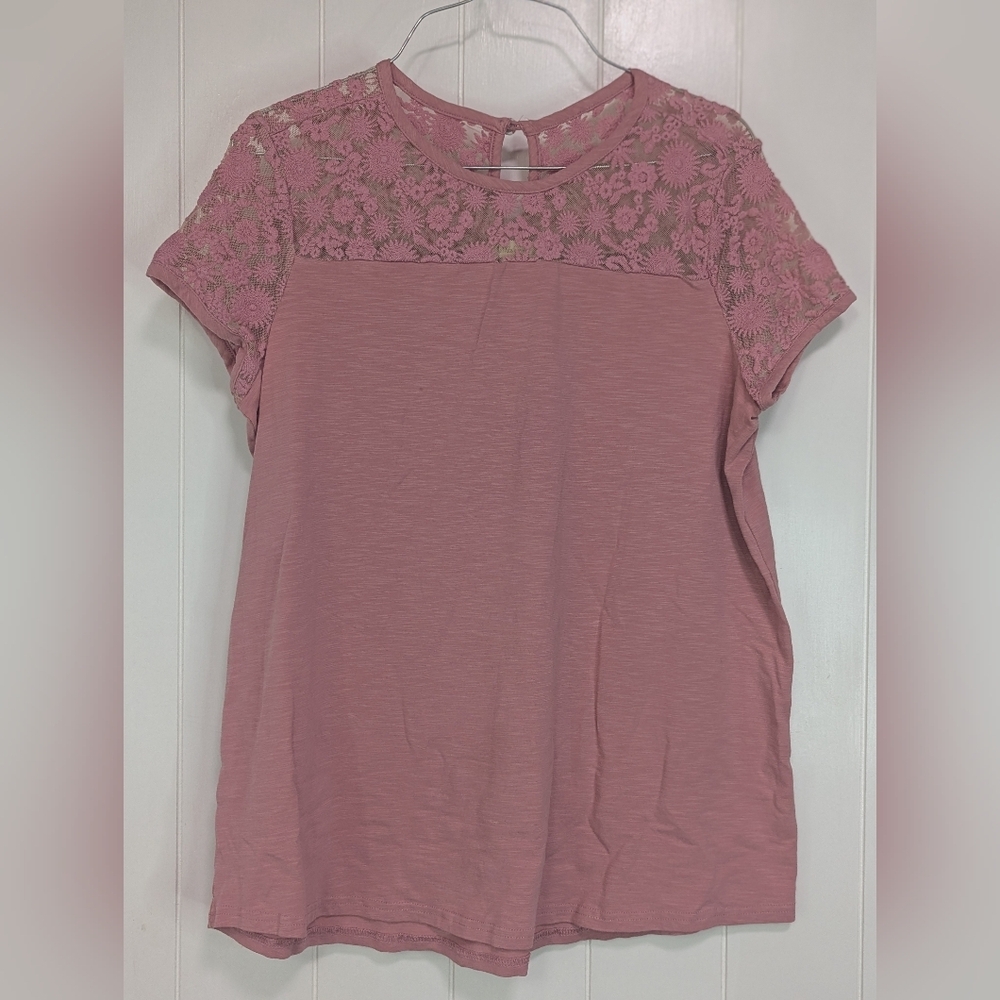 Matilda Jane Pink Floral Lace Blouse